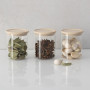 5five - Lot de 3 Bocaux en Verre, Couvercle Hermétique Bambou, 350 ml, 8,5 x 10,5 cm - Pour Rangement Cuisine, Épices