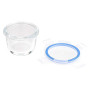 Amazon Basics ABL001 récipient en verre, 120 ml, transparent avec couvercles bleus, lot de 4