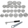 KATSU Lot de 23 Clés à Filtre à Huile, 1/2" Hexagonal 65-101 mm Outil de Retrait de Douille de Filtre à Huile en Aluminium pour