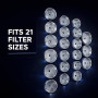KATSU Lot de 23 Clés à Filtre à Huile, 1/2" Hexagonal 65-101 mm Outil de Retrait de Douille de Filtre à Huile en Aluminium pour
