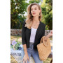 ZEAGOO Boléro Festif Élégant Cardigan Court Boléro Veste Manches 3/4 Élégant Veste Ouvert Devant Cardigan Casual Solid Top S-XXL