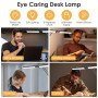 Lampe de Bureau LED à Double Tête, Lampe à Pince Pliable Respectueuse des Yeux, 3 Ttempératures de 10 Niveaux Couleur et Intensi