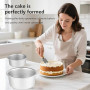 Auddemg Ensemble de 3 moules à gâteau ronds (Ø 10/15/20 cm), moule layer cake professionnel en aluminium anodisé avec fond amovi
