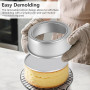Auddemg Ensemble de 3 moules à gâteau ronds (Ø 10/15/20 cm), moule layer cake professionnel en aluminium anodisé avec fond amovi