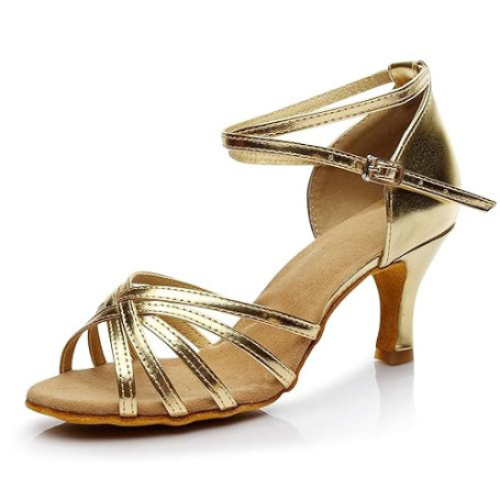 PADGENE Chaussures de Jazz pour Femmes, Chaussures de Danse à Semelle Molle en Satin pour Femmes, à Talons Hauts Chaussures de D