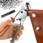 Pince à Oeillets Métalliques Kit, Pince perforeuse avec 200 Oeils de Ø 10 mm, Pinces a Oeillet Magnétique, pinces a oeillets pou
