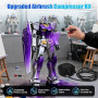 48 PSI Kit Aérographe Complet Professionnel,Airbrush Set Compressor avec 0.2/0.3/0.5 mm Buses pour pour modélisme, nail art, maq