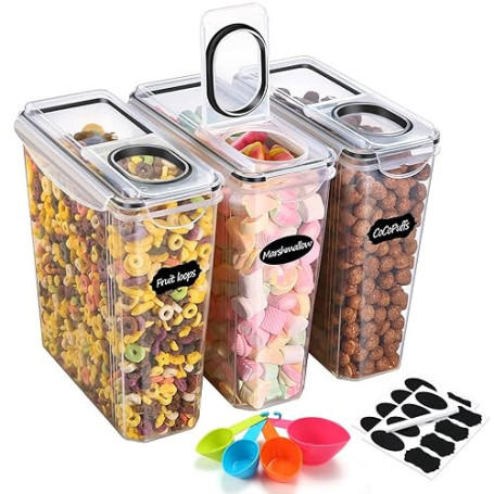 YASHE Boîte de Rangement Cuisine Lot de 3, 3.7L Sans BPA Boîtes Conservation Alimentaire en Plastiqueavec Couvercle, Boîte Herme