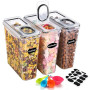 YASHE Boîte de Rangement Cuisine Lot de 3, 3.7L Sans BPA Boîtes Conservation Alimentaire en Plastiqueavec Couvercle, Boîte Herme