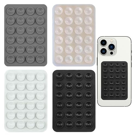 Kuugeo 4 Pièces Ventouse TéLéPhone Portable,Silicone Support de téléphone antidérapant,Support Telephone Ventouse pour Selfies e