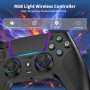 JORREP Manette sans fil pour PS5/Pro/Steam Deck/PC/MAC/iOS/Android10, manette de jeu avec éclairage RVB/double vibration/turbo/p