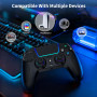 JORREP Manette sans fil pour PS5/Pro/Steam Deck/PC/MAC/iOS/Android10, manette de jeu avec éclairage RVB/double vibration/turbo/p