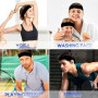 Sularpek Bandeau Cheveux Femme Homme Unisexe Antidérapant - 3 Pièces - Bandeaux Élastiques Sportifs pour Yoga, Running, Fitness,