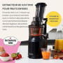 Jus de Fruits et Légumes à Mastication Lente, Slow Juicer, Jus Frais et Santé, Sorbet, Crème Glacée, Bouche 75 mm, sans BPA, 240