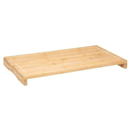 5five - Cache plaque 52x28 cm en Bambou 2-en-1. Planche à découper en Bois et Protège Plaque - Compatible Induction Gazinière Vi