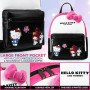 Hello Kitty & Friends Sanrio Sac à Dos Fille Ado Femme Simili Cuir Mini Sac Kawaii Épaule My Melody Kuromi Idée Cadeau (Rose/Noi