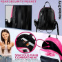 Hello Kitty & Friends Sanrio Sac à Dos Fille Ado Femme Simili Cuir Mini Sac Kawaii Épaule My Melody Kuromi Idée Cadeau (Rose/Noi