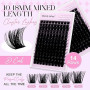 Faux Cils Individuel D Curl 200D Wispy Cils Individuels Naturels 10-18mm Réutilisables Cluster Lashes Extensions Cils DIY à La M