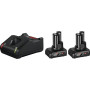 Bosch Professional 12V System Starter-Set batteries: 2 batteries GBA 12V 6.0Ah + chargeur rapide GAL 12V-40