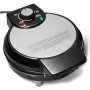 Amazon Basics Gaufrier pour Gaufres Belges avec Plaque Antiadhésive Ronde en Céramique de 20cm, Contrôle de la Dorure, Noir