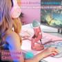 zealsound Micro USB, k66 Pink Microphone à condensateur Cardioïde pour PC Smartphone Ordinateur, avec Bouton muet/Gain, pour Enr