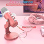 zealsound Micro USB, k66 Pink Microphone à condensateur Cardioïde pour PC Smartphone Ordinateur, avec Bouton muet/Gain, pour Enr