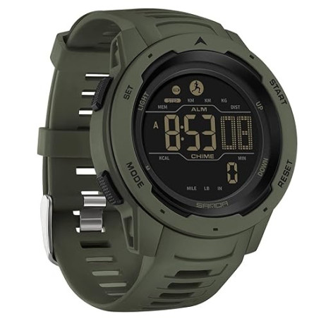 findtime Montre de Sport numérique Militaire pour Homme étanche 50M avec chronomètre Alarme Compte à rebours Double Temps