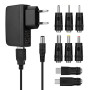 Aukru 8 en 1 Chargeur USB 5V2A Universel Adaptateur Secteur avec 8 Embouts Connecteur à d'écoupage pour différents appareils -No