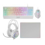 Mars Gaming MCP124PRO, Français, Combo Gaming 4en1, Clavier RGB H-Mech avec Repose-Poignets, Souris RGB 3200DPI et Switches HUAN