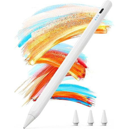 KINGONE Charge Rapide Stylet pour iPad 2018–2026, Pencil ipad USB-C avec rejet de Paume et détection d’Inclinaison, Compatible i