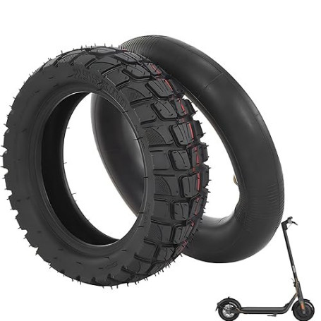 Ezweiji 80/65-6 pneu pour scooter électrique, Pneu tout-terrain haute qualité 10 pouces avec chambre à air, Pneu robuste pour sc