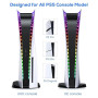 FASTSNAIL Bande LED RVB pour PS5/Slim Console Digital/Disc Edition éclairage LED, 7 couleurs, 358 modes, avec télécommande à clé