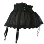 ROSVAJFY Femme Mini Jupe Porte-Jarretelles Sexy avec Culotte, Porte-Jarretelles Lingerie Mini Robe Transparente Malla avec 4 Cli