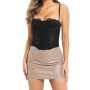 GainKee Corset en dentelle pour femme - Bustier en dentelle avec bretelles - Corset pour sortir, fête