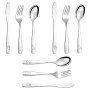 Samamoca 9PCS Couvert Enfant Inox,3 x Fourchette,3 x Cuillère,3 x Couteau Dentelé,Sûr Couverts Pour Enfants avec Motif Mignon,Co