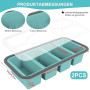 Niuny Moule a Soupe Congelation 2Pcs Moule Soupe Congélateur Plateau de Congélation en Silicone Avec Couvercles Bac à Bouillon S
