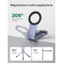UGREEN Trépied Magnétique pour Téléphone MagSafe Couleur Gris Nébuleuse en Alliage d'aluminium Idéal pour Les Voyages Les Réunio