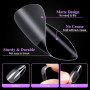 Becellen 500 Pièces Faux Ongles Amande, Transparent Couverture Complète Capsules Americaine Ongles avec Colle pour Femme Filles