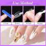 Becellen 500 Pièces Faux Ongles Amande, Transparent Couverture Complète Capsules Americaine Ongles avec Colle pour Femme Filles