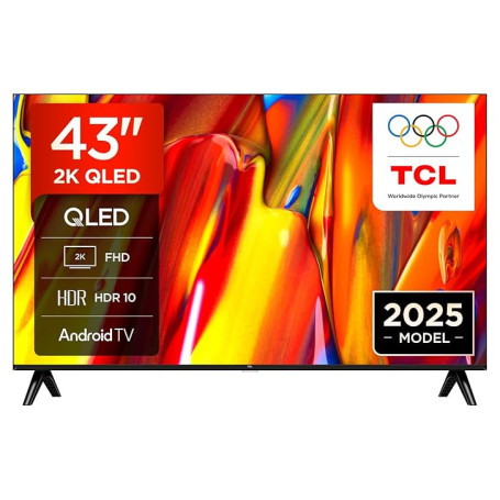 TCL 43V5C – TV QLED Direct LED Smart Full HD 43" avec Android TV​ & HDR - Compatible avec Google Cast & Google Home, Design Minc