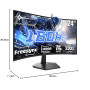 Minifire Ecran PC Gamer Incurvé 24 Pouces -160Hz, FHD 1920x1080, 1ms MPRT, 110% sRGB, 1500R, Pied en métal, Adaptive Sync VESA 1