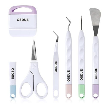 OSDUE Kit d'outils de Base, 6 Pièces Accessoires de Traceur Artisanat Carton Trousse ​d'outils de Démarrage Camées Lettrage Comp