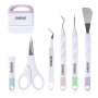 OSDUE Kit d'outils de Base, 6 Pièces Accessoires de Traceur Artisanat Carton Trousse ​d'outils de Démarrage Camées Lettrage Comp