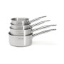 De Buyer - Lot de 4 casseroles PRIM'APPETY - 14/16/18/20 cm -, Inox 18/10 de Qualité Professionnelle, Fond Magnétique Épais pour