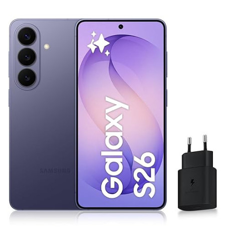 Samsung Galaxy S26, Smartphone Android 5G avec Galaxy AI, 512 Go, Chargeur Secteur Rapide 25W Inclus, Smartphone déverrouillé, V