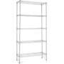 Amazon Basics Étagère à 5 tablettes étroites réglables en hauteur avec pieds de nivellement, charge max. 453 kg, Chromé, 36 x 91