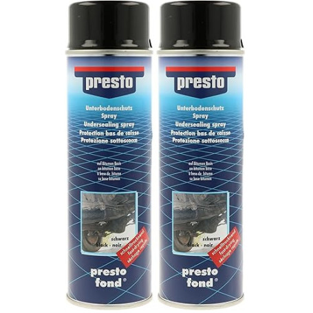 Presto 306017 Protection Bitumeuse pour Bas de Caisse Noir 500 ML (Lot de 2)