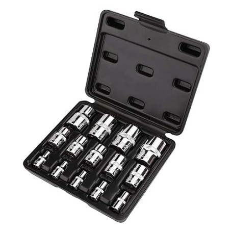 Amazon Basics ensemble de 14 douilles Torx externes, E4 à E24, lecteur de 1/4 po, 3/8 po, 1/2 po, avec étui de rangement