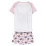 Disney Stitch T-Shirt et Short pour Fille, Pyjama en Coton Doux, Ensemble D'été 2 Pièces Stitch et Angel, Tailles 8 à 14 Ans