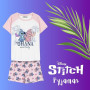 Disney Stitch T-Shirt et Short pour Fille, Pyjama en Coton Doux, Ensemble D'été 2 Pièces Stitch et Angel, Tailles 8 à 14 Ans